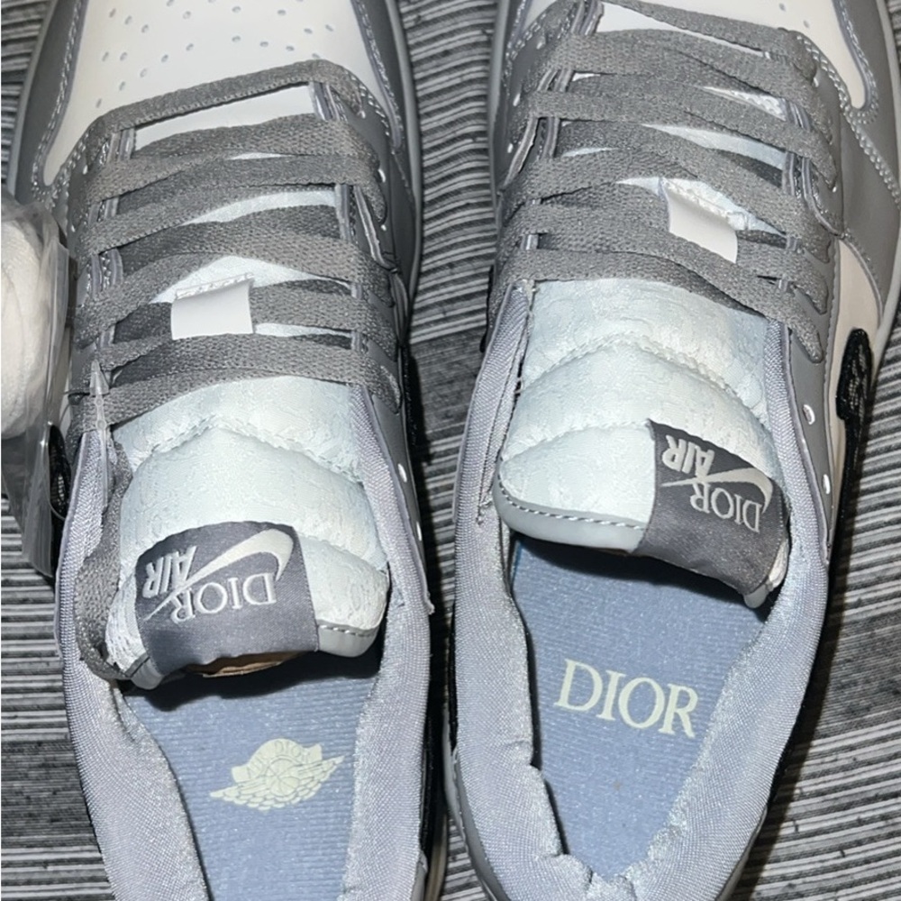 Dior Gray Sneakers with Unique Lacing System